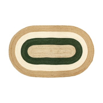 Dixie Elin striped oval jutematta 92×150 cm Green