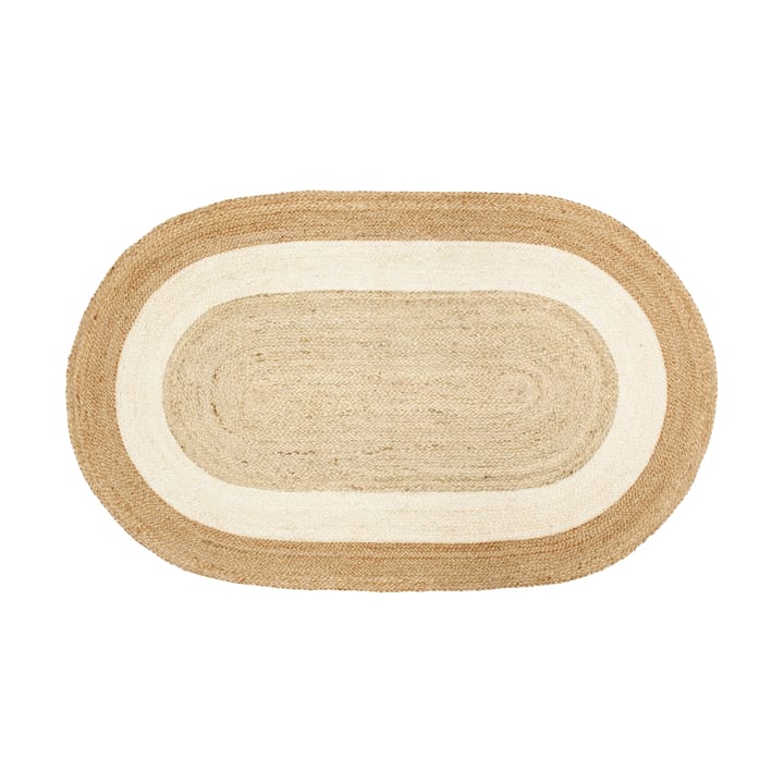 Elin striped oval jutematta 92x150 cm, Natural Dixie