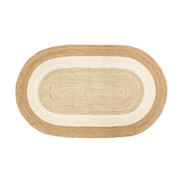 Dixie Elin striped oval jutematta 92×150 cm Natural