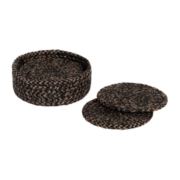 Läs mer om Dixie Ella glasunderlägg Ø10,5 cm 6-pack Svart