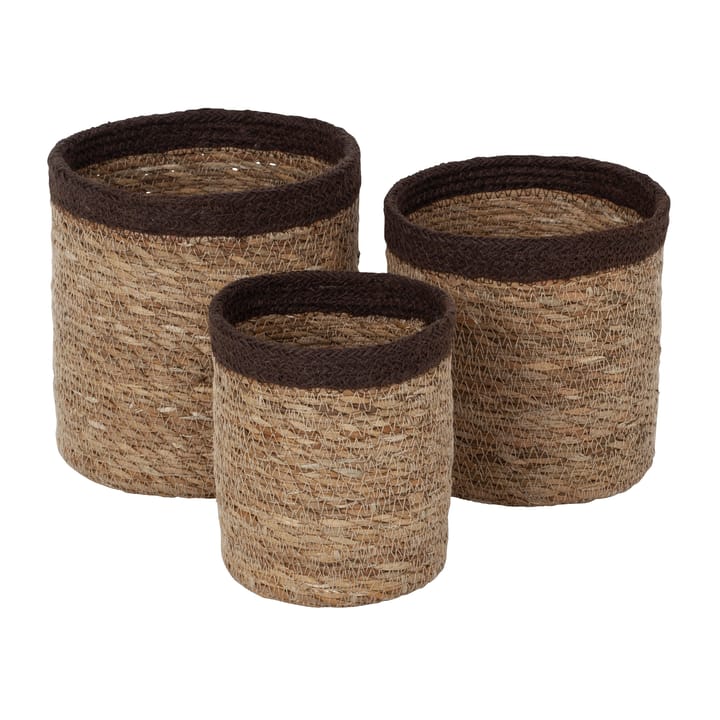 Emil förvaringskorg 3-pack small, Natur-brun Dixie