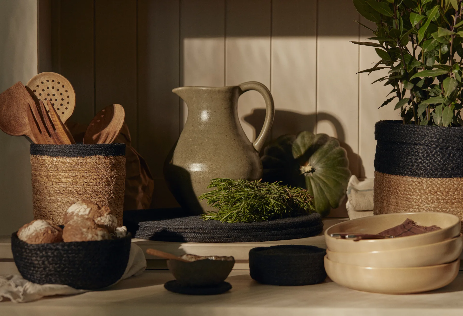 Emil korg sjögräs cylinder large 3 st, Svart Dixie