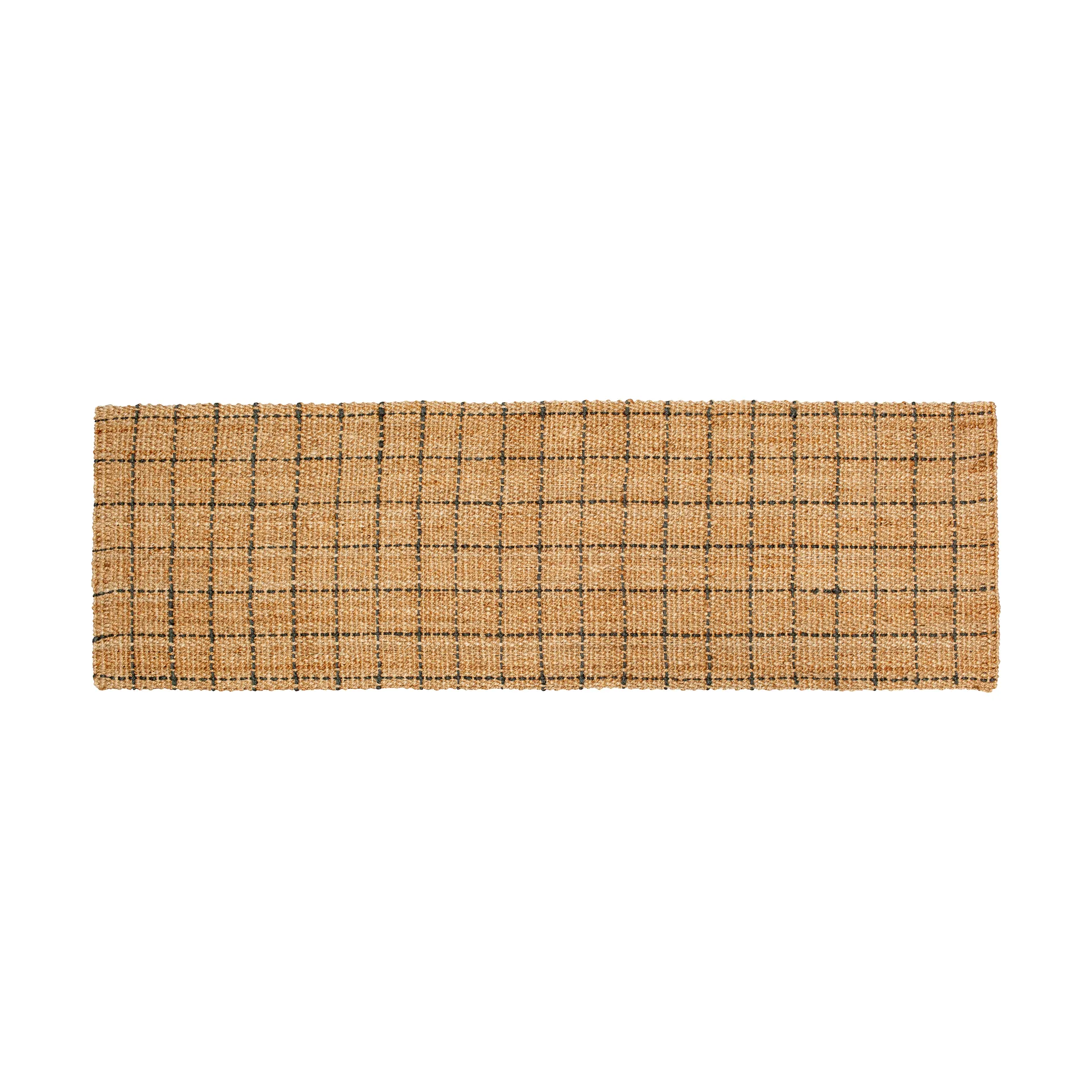Freja jutematta rutig 80x250 cm, Natural-dark grey Dixie