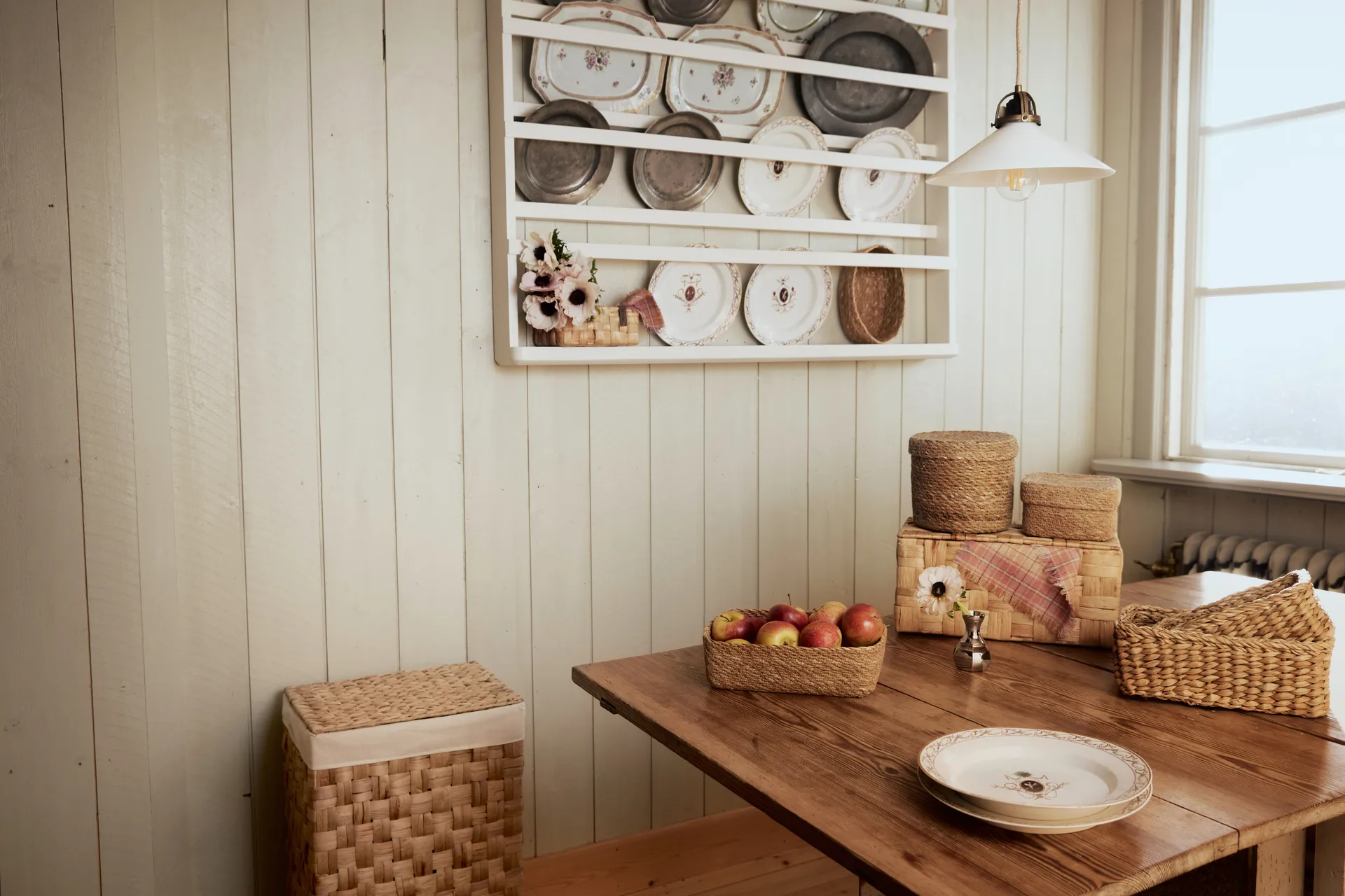 Lily tvättkorg rektangulär 2 delar, Natural Dixie