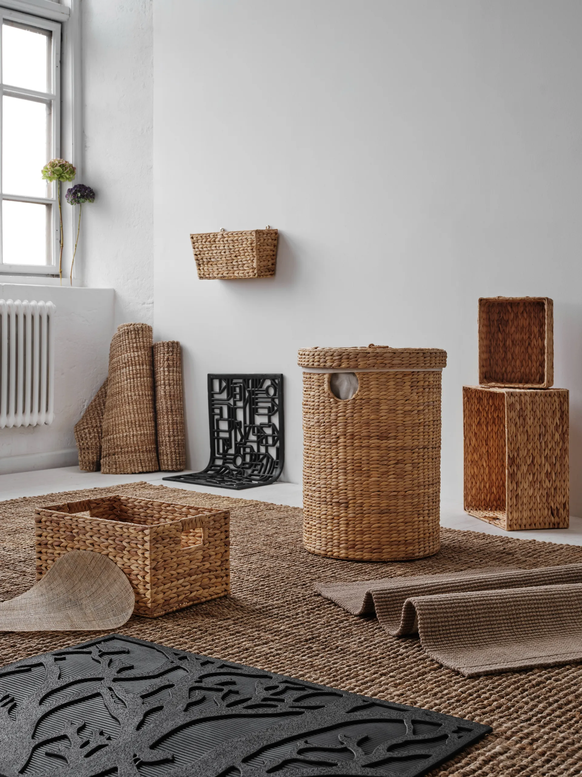 Lily tvättkorg rund 2 delar, Natural Dixie