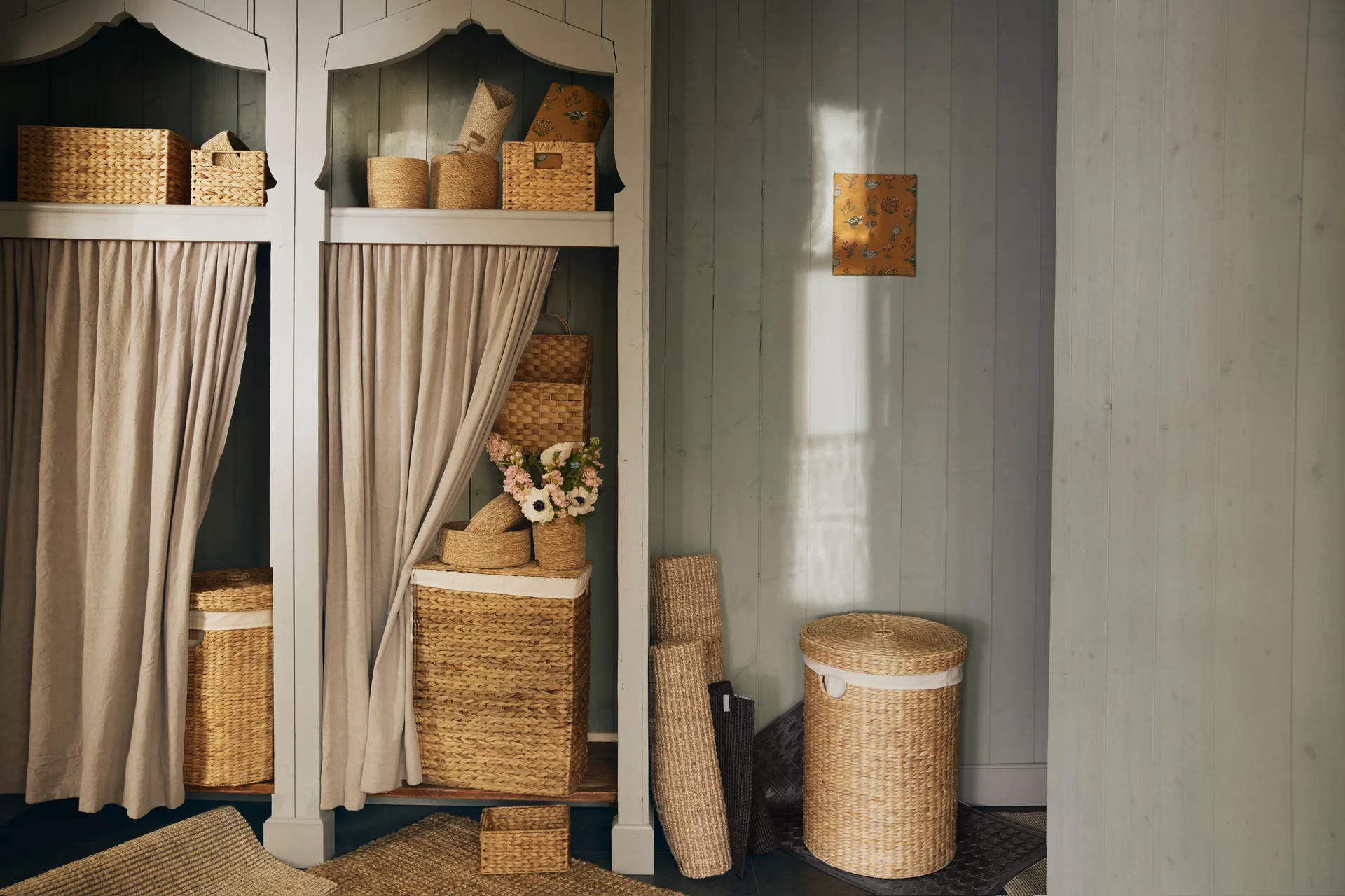 Lily tvättkorg rund 2 delar, Natural Dixie