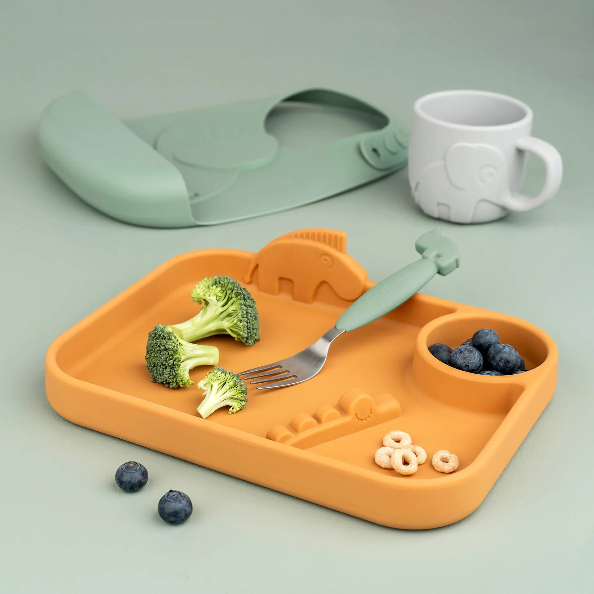 Deer Friends Easy-grip bestickset 3 delar, Green Done by deer