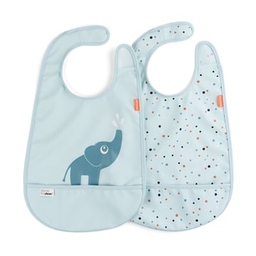 Läs mer om Done by deer Elphee haklapp med kardborre 2-pack Blue