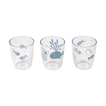 Sea friends yummy miniglas 3-pack 12 cl - Blue - Done by deer