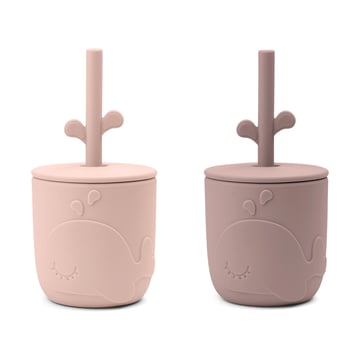 Produktfoto för Done by Deer Peekaboo Sugrörsmugg Wally Powder 2-pack