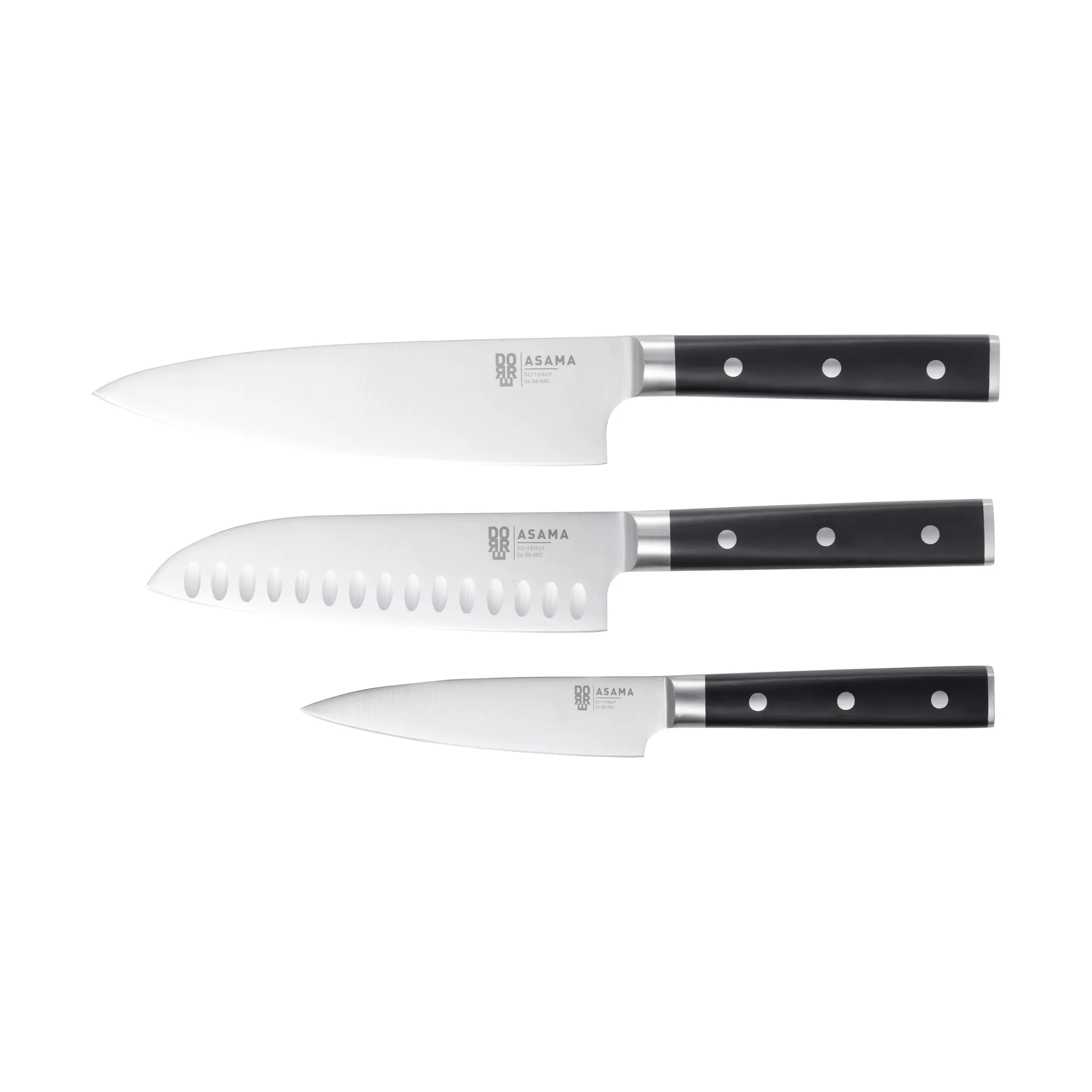Asama knivset, Rostfritt stål, 3 delar Dorre