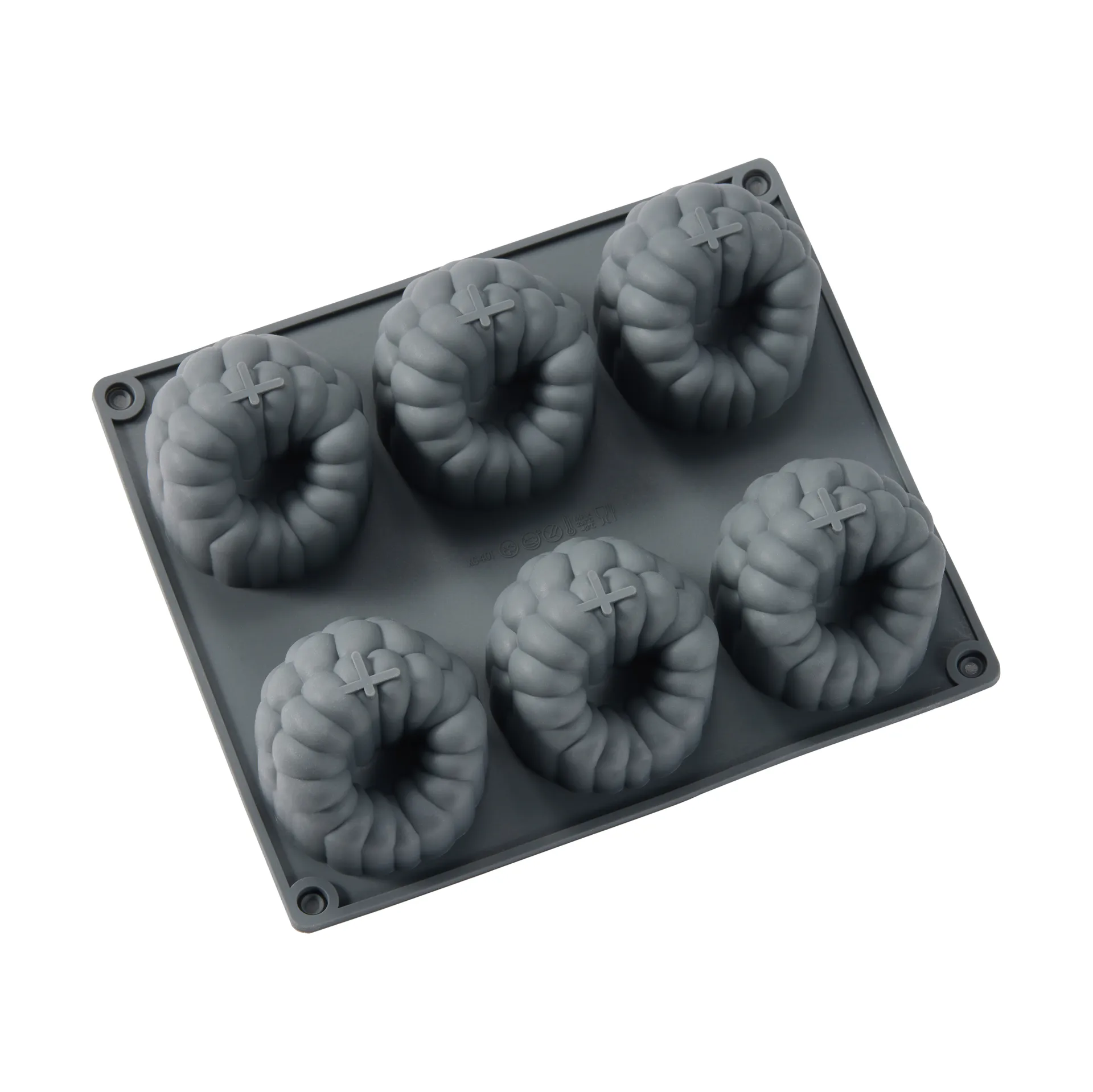 Beck bakform, Grå, hallon, silikon, 6 st Dorre