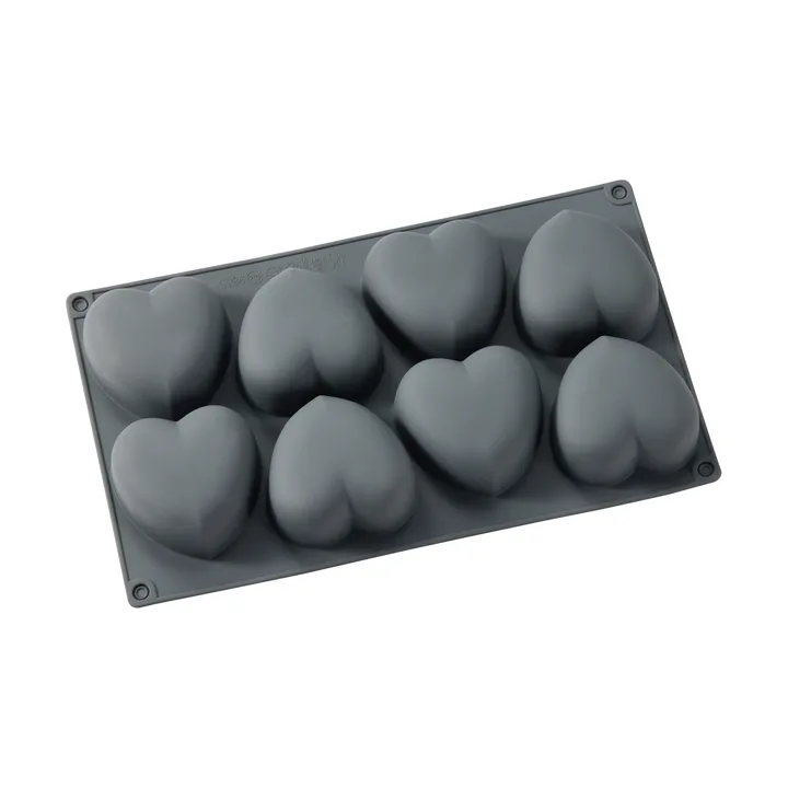 Beck bakform - Grå, hjärta, silikon, 8 st - Dorre