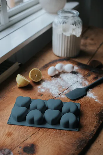 Beck bakform - Grå, hjärta, silikon, 8 st - Dorre