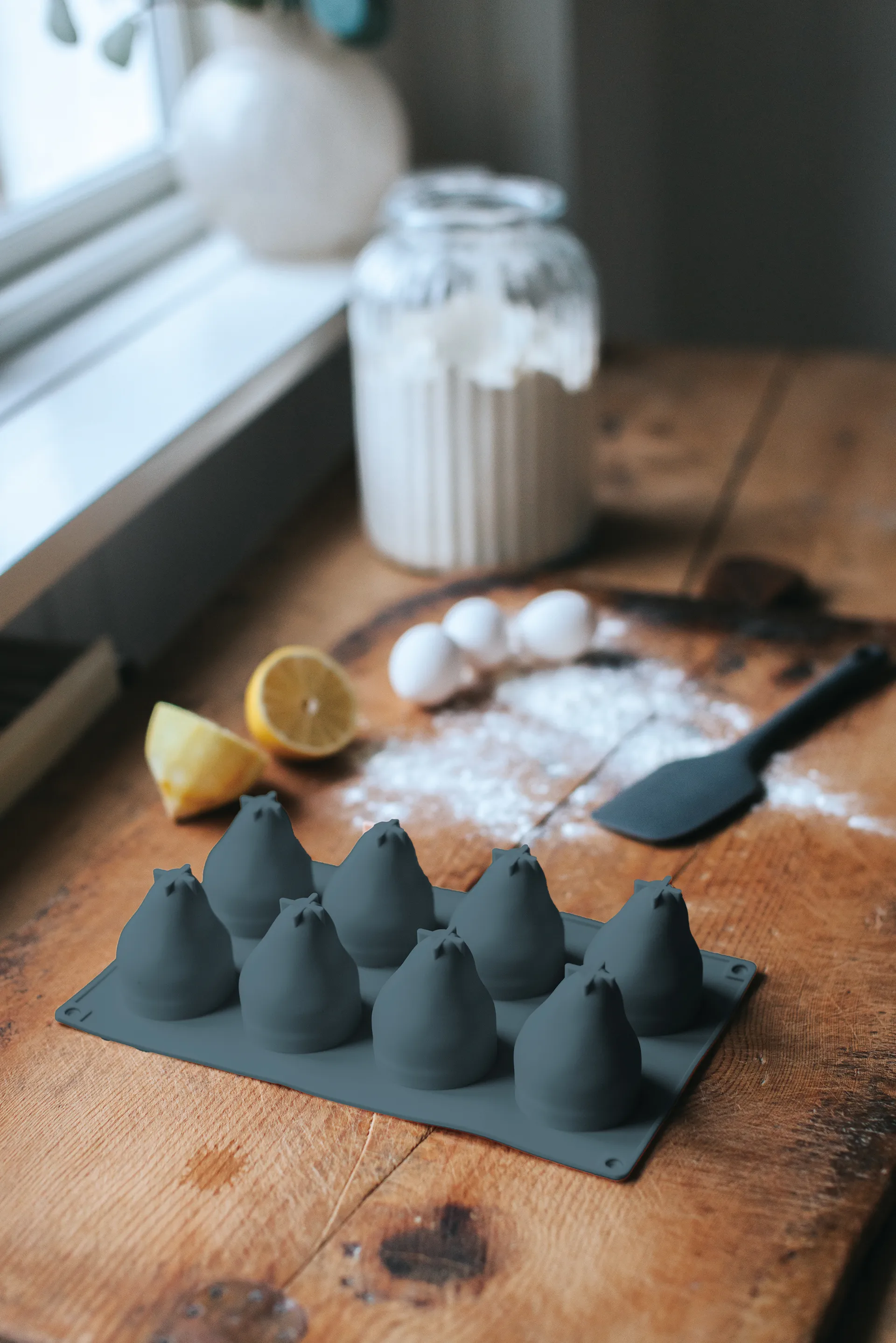 Beck bakform, Grå, päron, silikon, 8 st Dorre