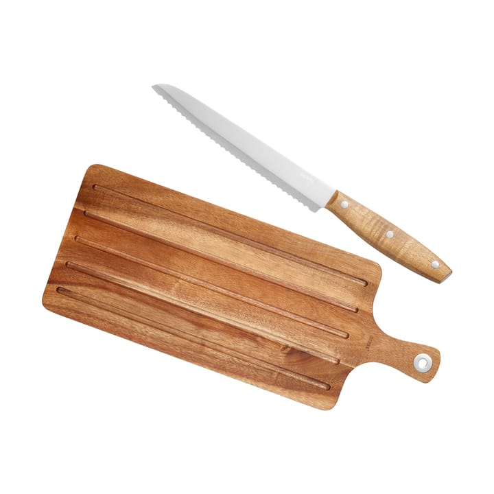 Billy brödkniv och skärbräda 2 delar - Akacia-rostfritt stål - Dorre