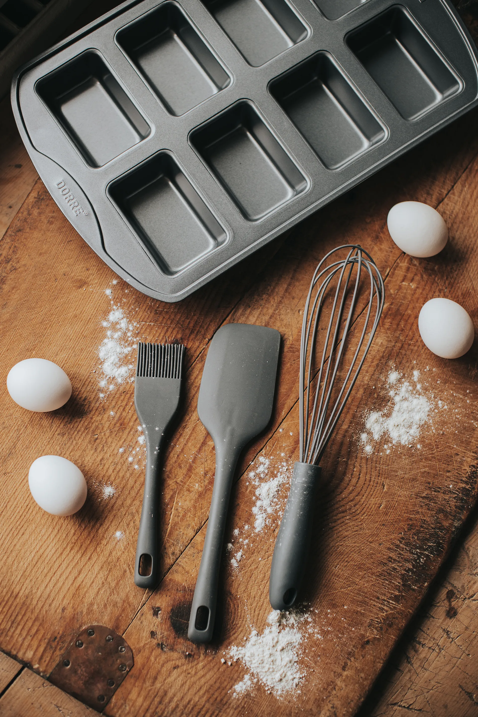 Cookie redskapsset, Grå, silikon, 3 delar Dorre