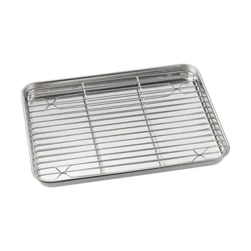 Gili gastrobleck - Rostfritt stål, med galler, 31,5x24,5 cm - Dorre