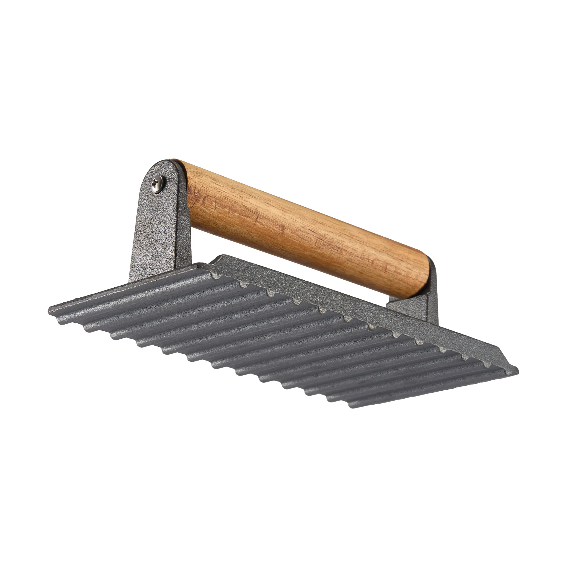 Griffin grillpress/stekvikt, Gjutjärn, trähandtag, 20x10 cm Dorre