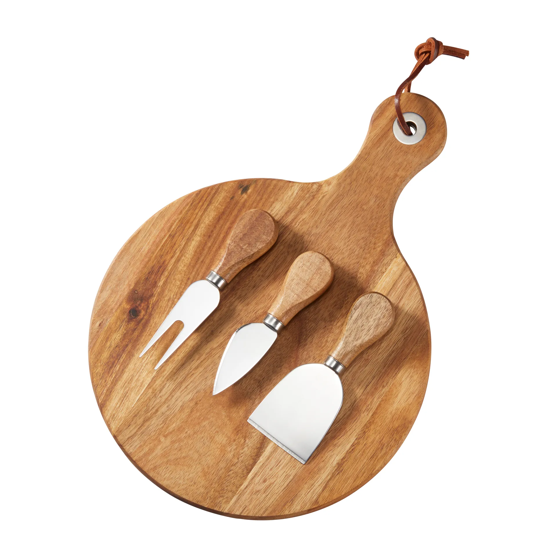 Oline ostbricka akacia 4 delar, Ø23 cm Dorre