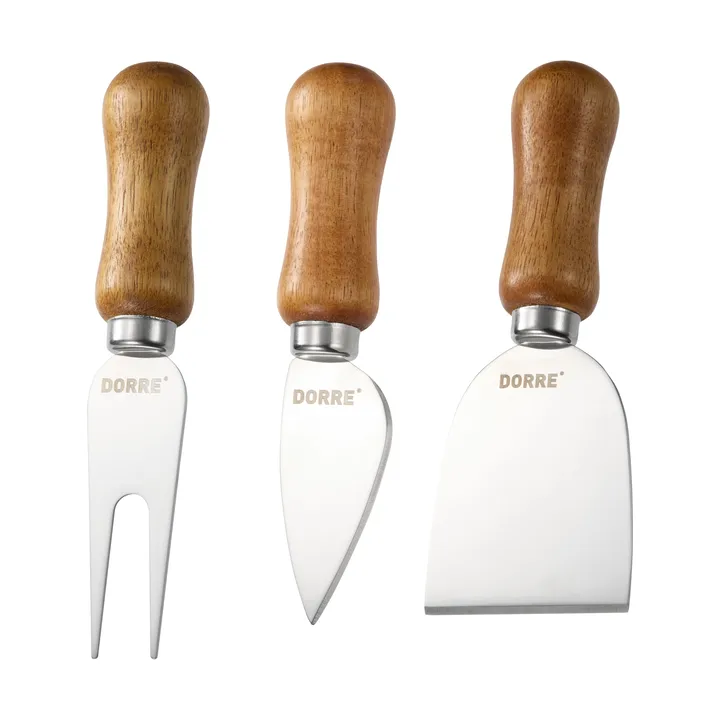 Olva ostknivsset - Akaciaträ, rostfritt stål, 3 delar, 13 cm - Dorre