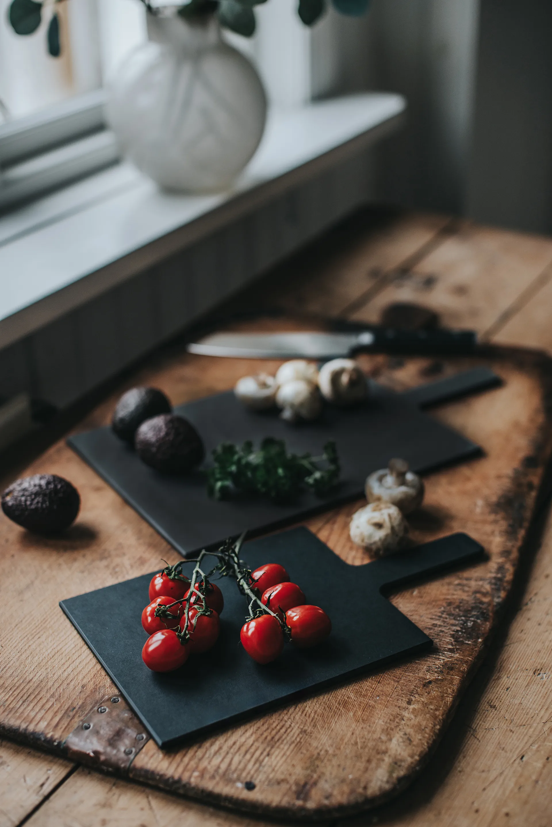 Selda serverings- & skärbräda, Grå träfiber, 45x24 cm Dorre