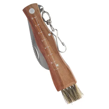Stuti Svampkniv brun trähandtag med borste 13x2 cm - Rostfritt stål - Dorre