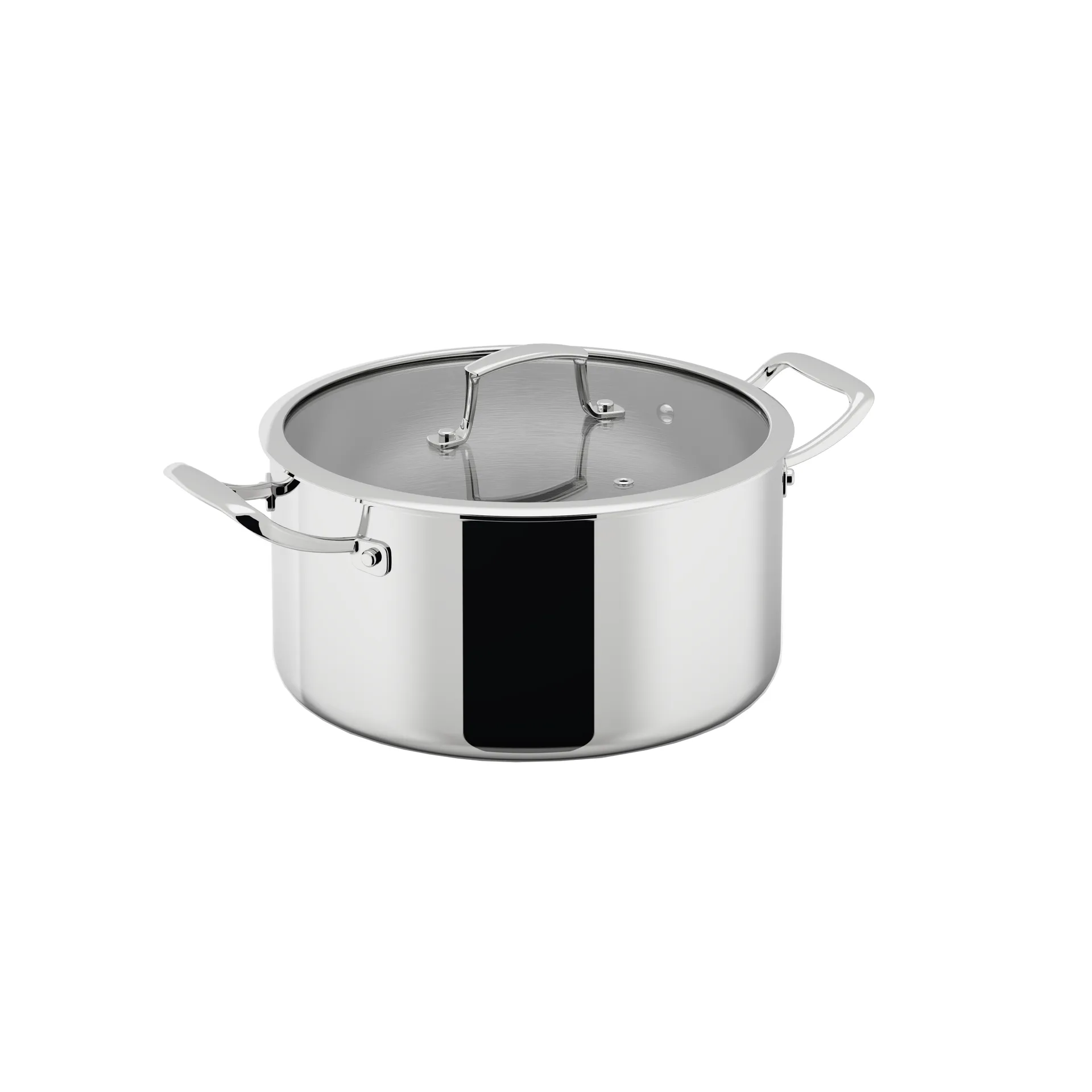 Trivence gryta, Rostfritt stål, glaslock, 7 L Dorre