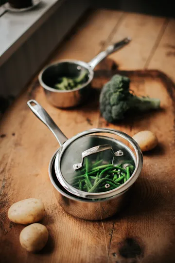 Trivence kastrull - Rostfritt stål, glaslock, 1,5 L - Dorre