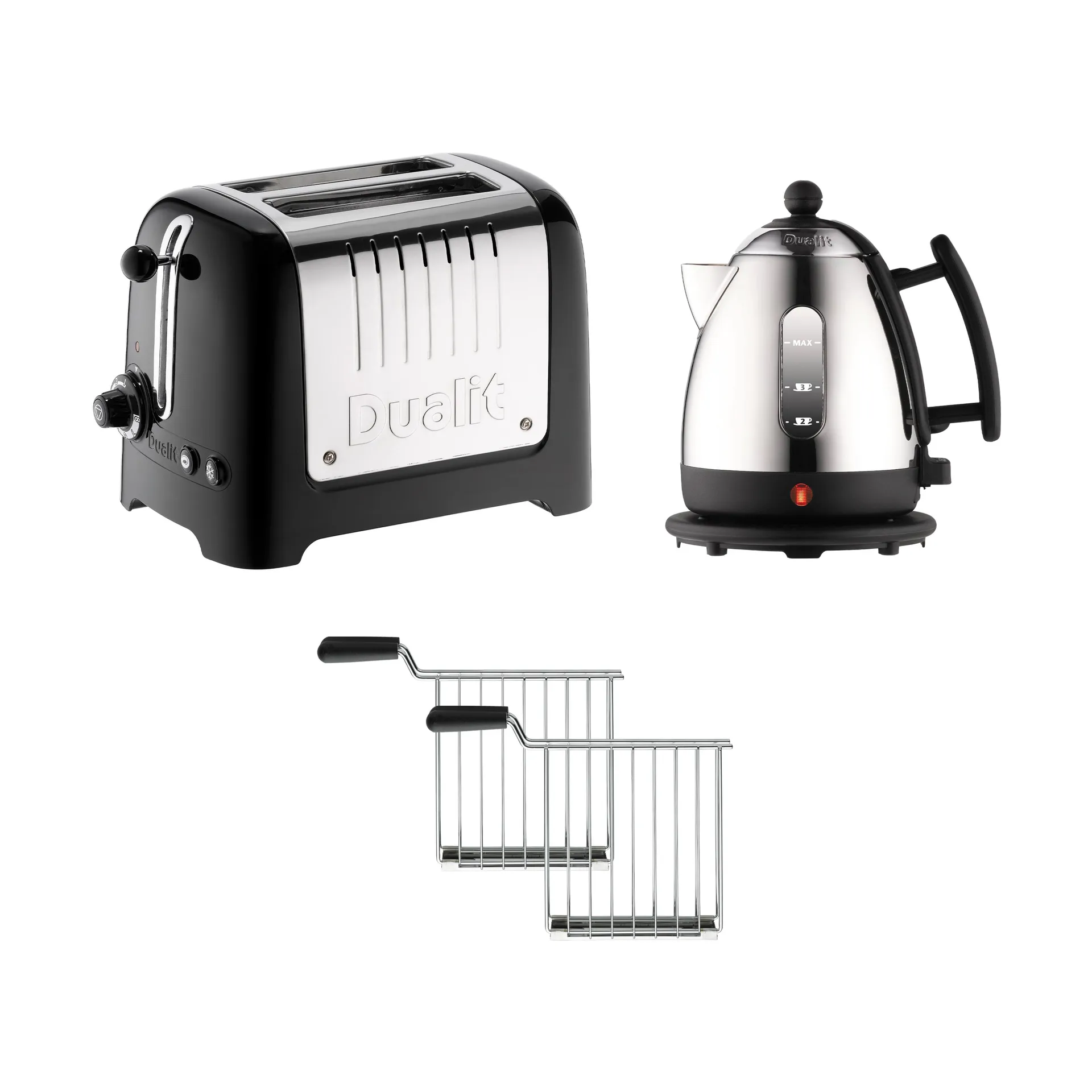 Dualit Lite vattenkokare och brödrost 2 delar, Svart Dualit
