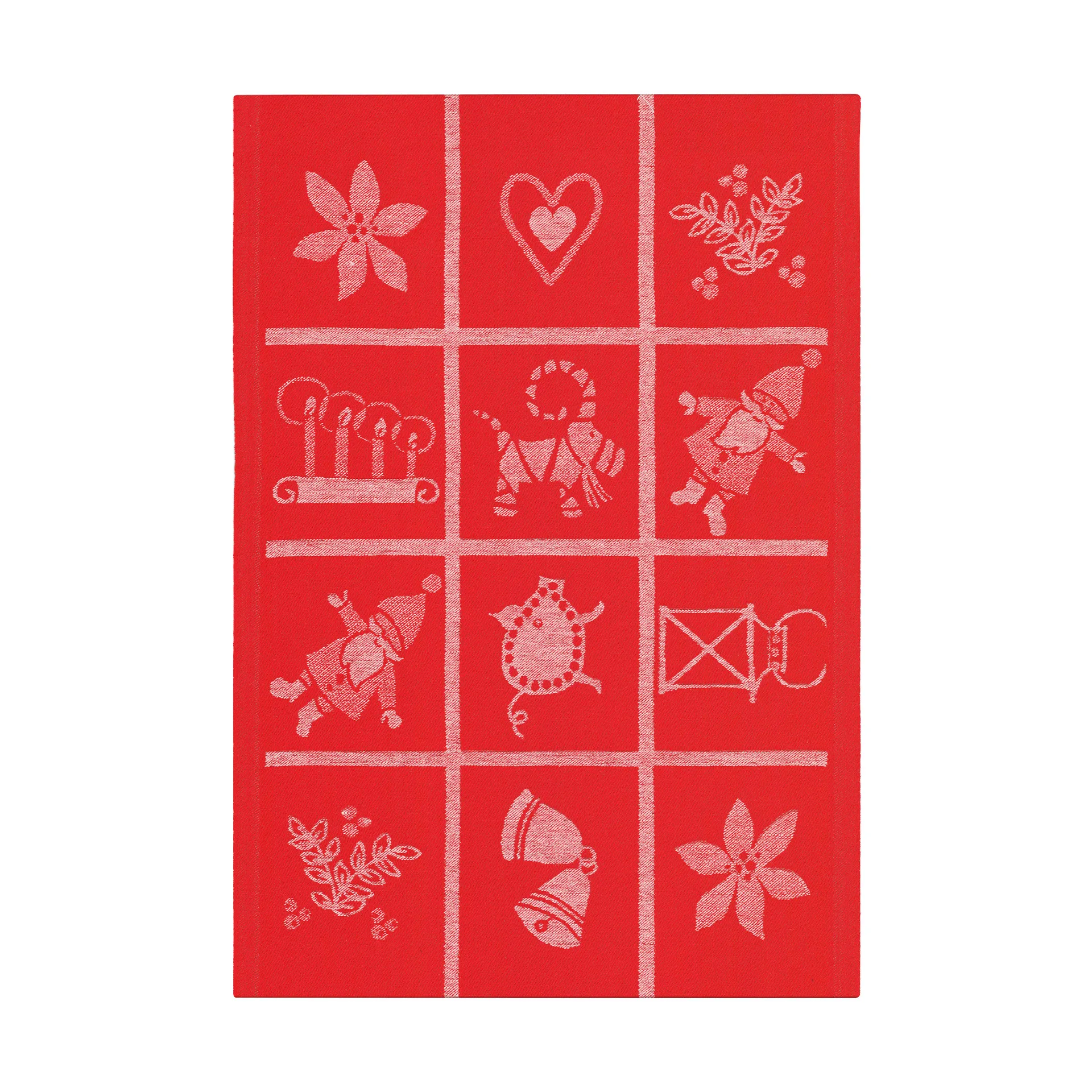 Adventruta kökshandduk 35x50 cm, Röd Ekelund Linneväveri