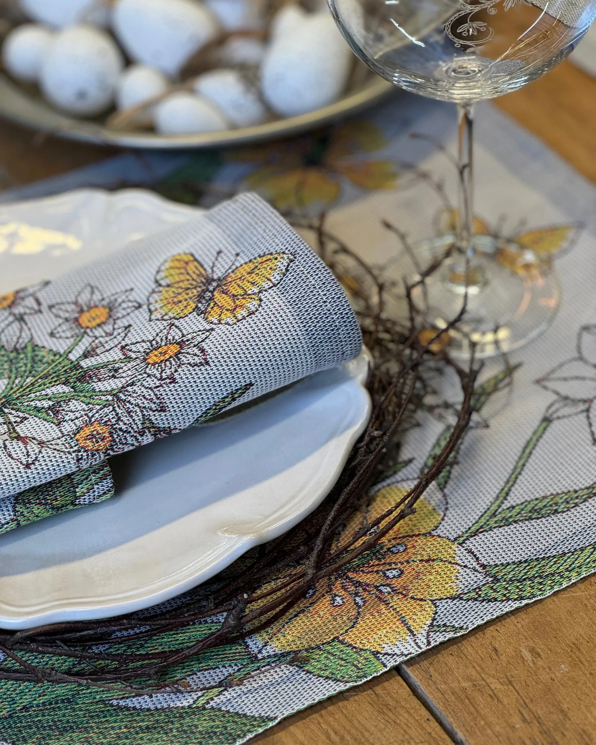 Daffodil bordstablett 35x48 cm, Gul Ekelund Linneväveri