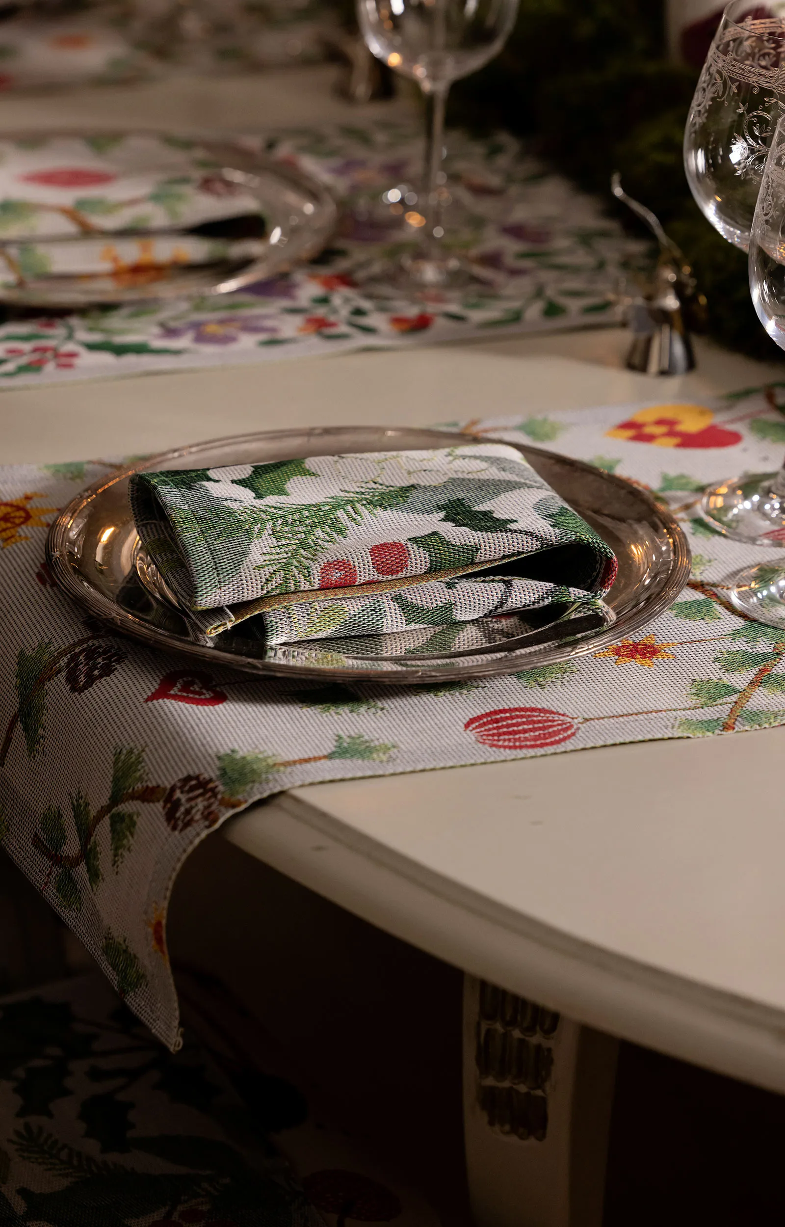 Julnatt kökshandduk 35x50 cm, Svart Ekelund Linneväveri