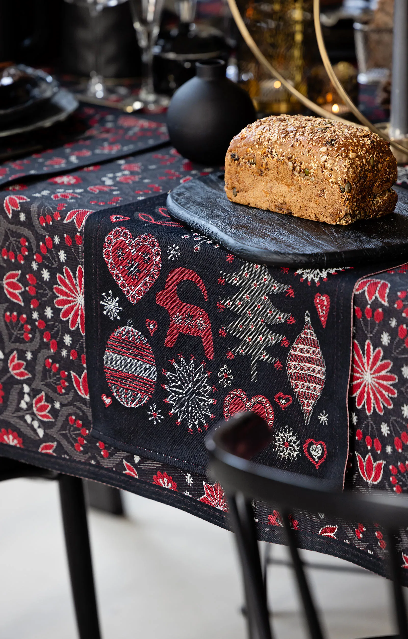 Koltrast tygservett 35x35 cm, Multi Ekelund Linneväveri