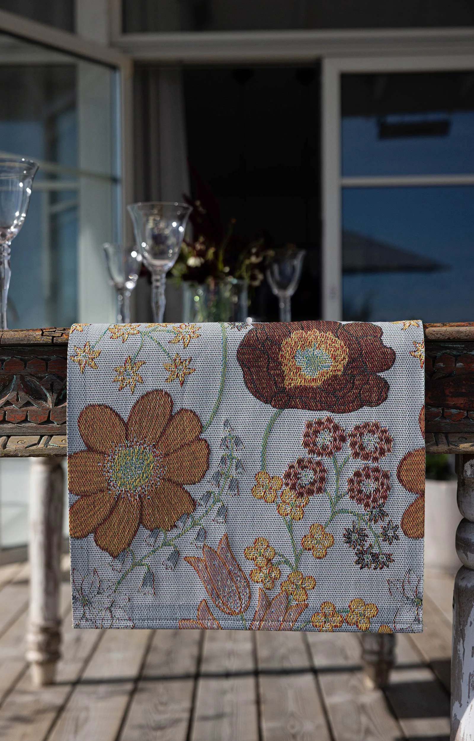 Kvällsblom kökshandduk 35x50 cm, Multi Ekelund Linneväveri