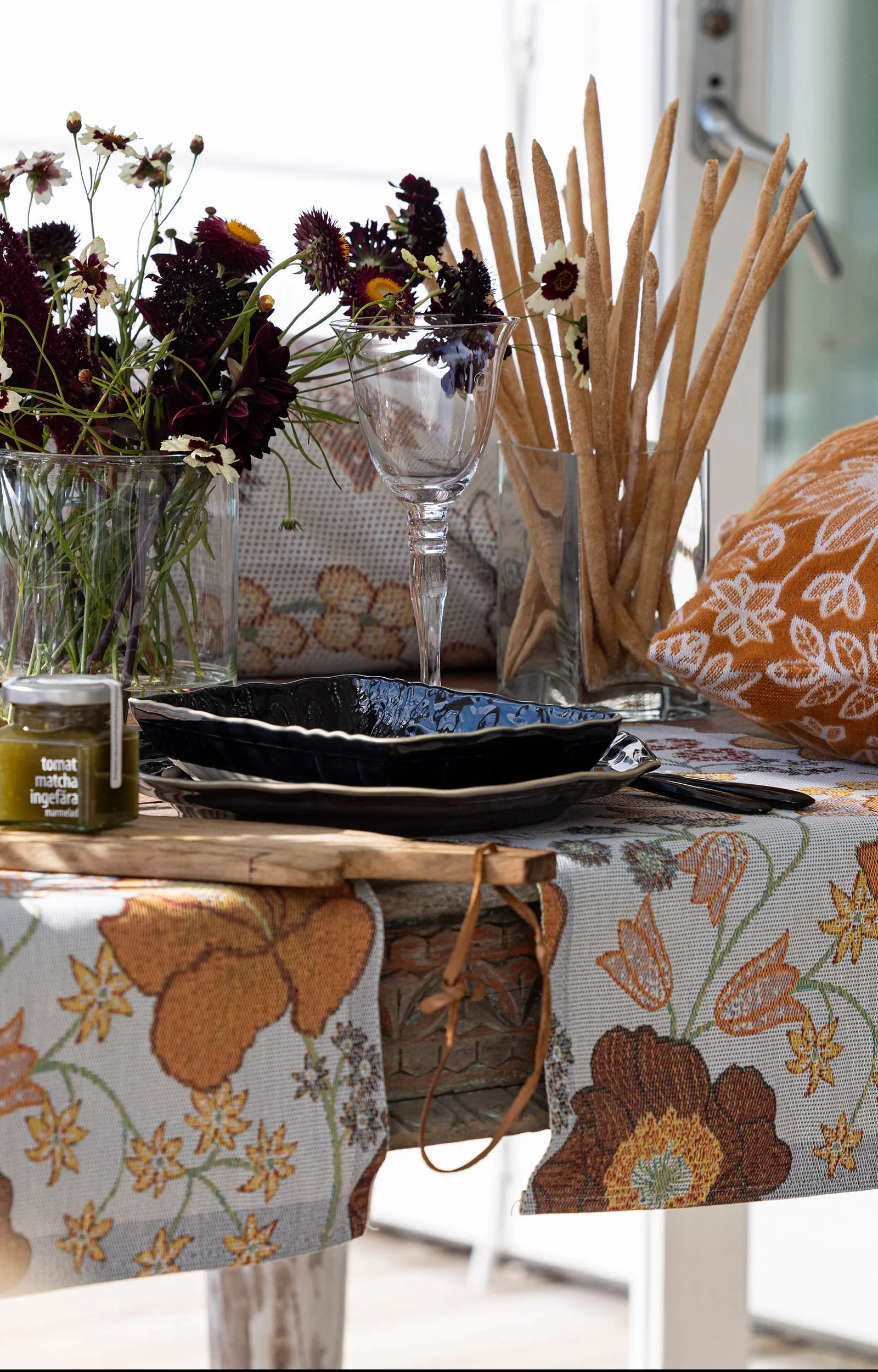 Kvällsblom kökshandduk 35x50 cm, Multi Ekelund Linneväveri