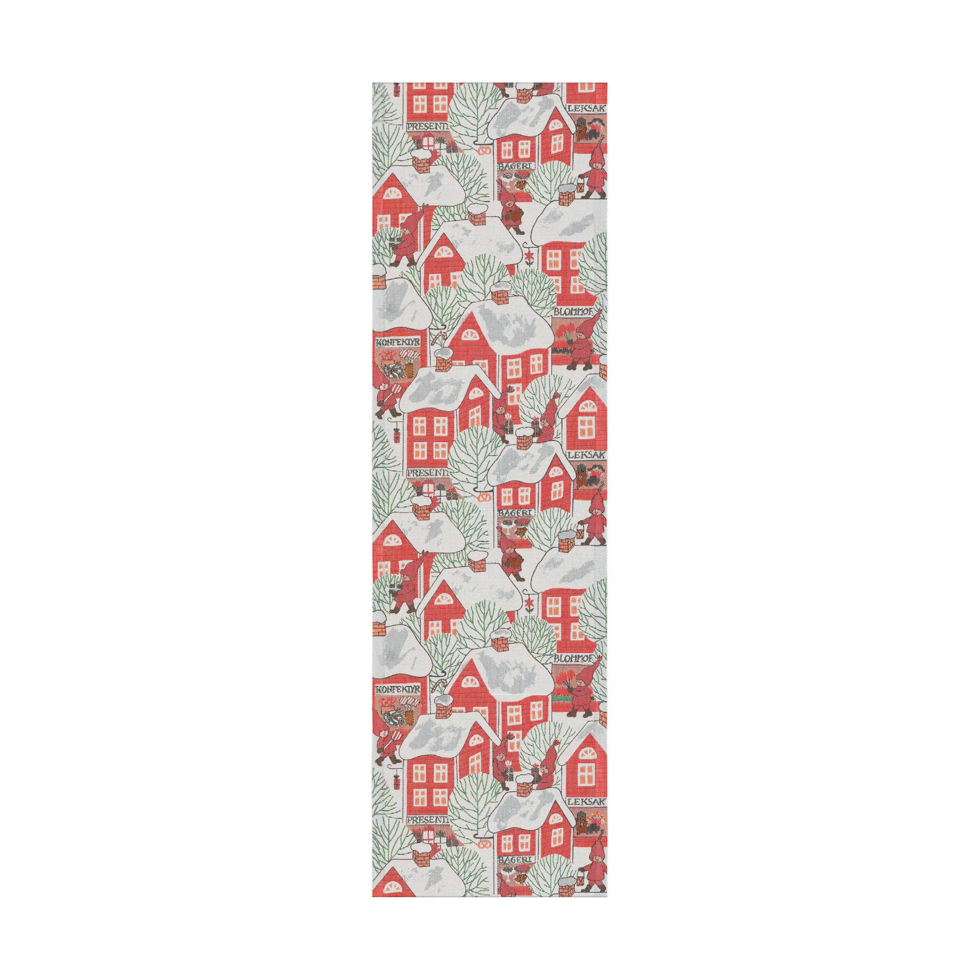Tomtebyn bordslöpare 35x120 cm, Röd Ekelund Linneväveri