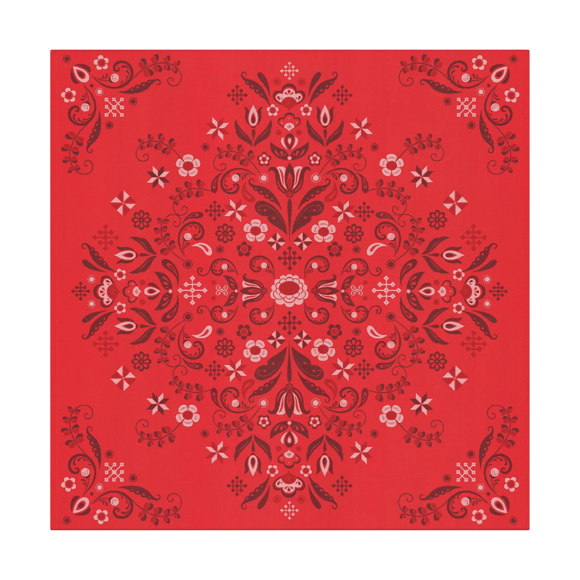 Torplyckan bordsduk 145x145 cm, Röd Ekelund Linneväveri