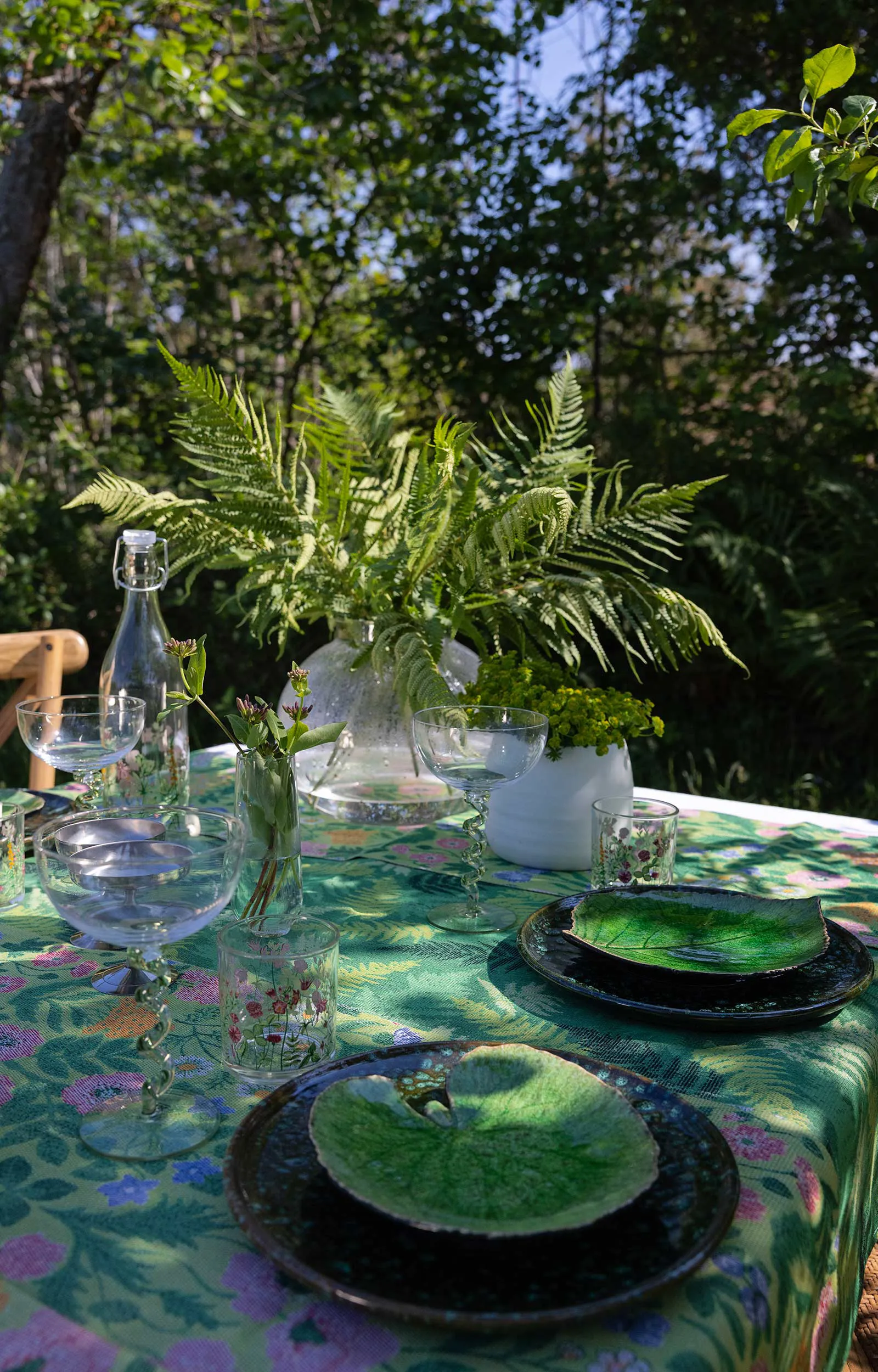 Vildblommor kökshandduk 35x50 cm, Grön Ekelund Linneväveri