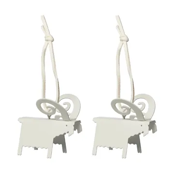 Ernst julhänge bock 2-pack - Vit 5 cm - ERNST