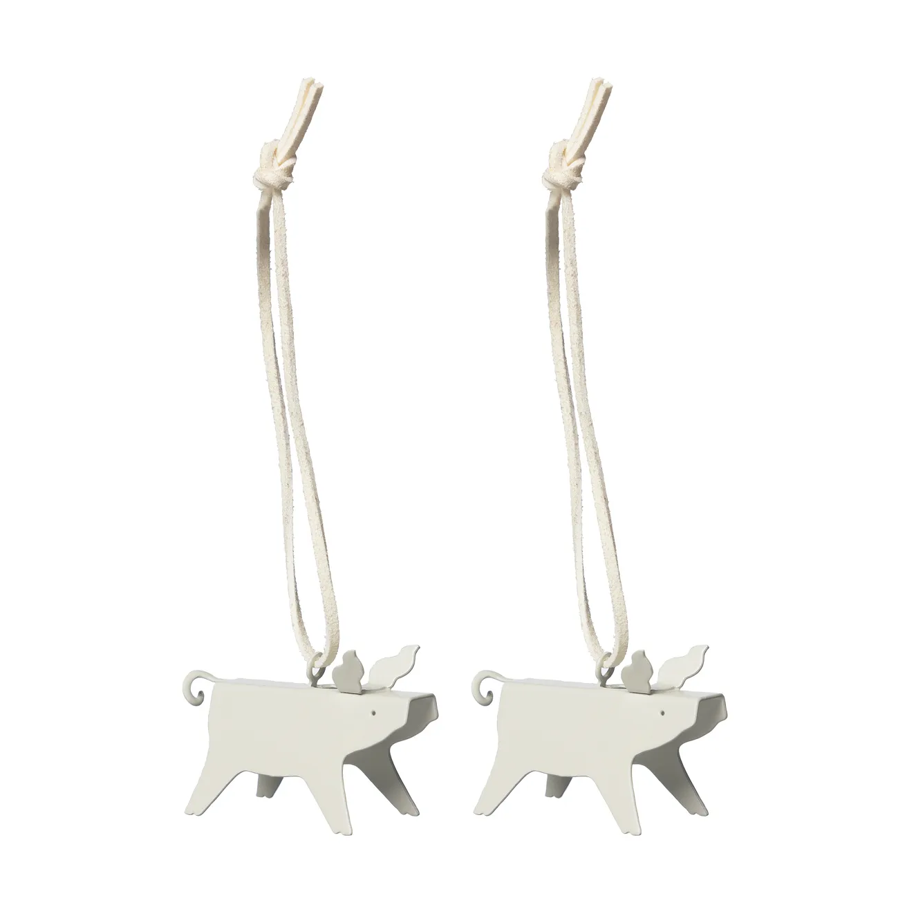 Ernst julhänge gris 2-pack, Vit 5 cm ERNST