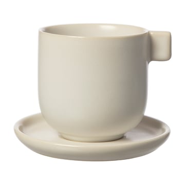 Läs mer om ERNST Ernst kaffekopp med fat 8,5 cm Vit sand
