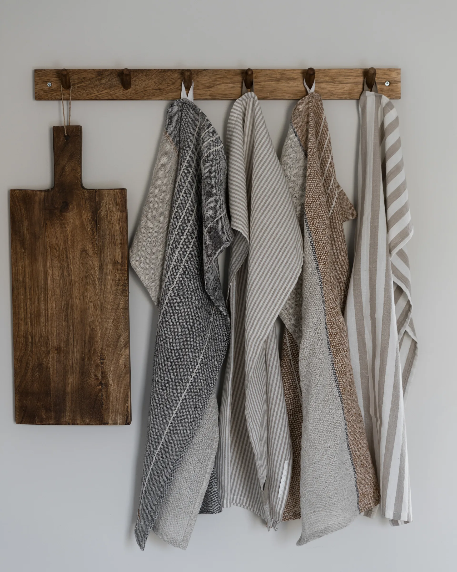 Ernst kökshandduk bredrandig 47x70 cm, Beige-vit rand ERNST