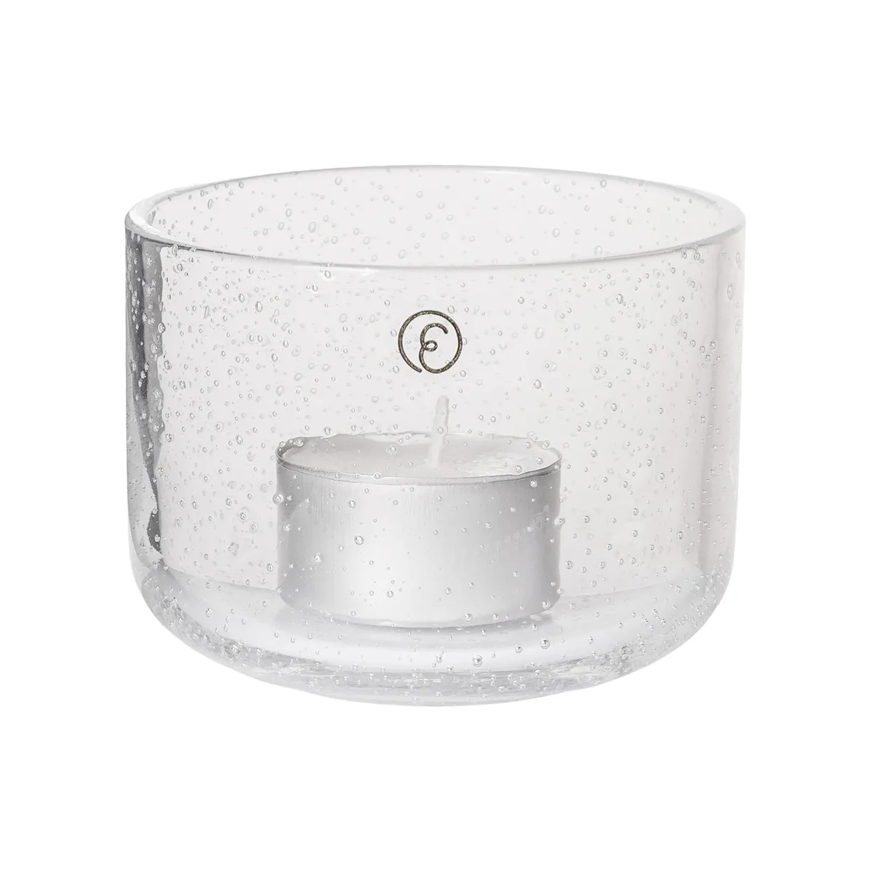 Ernst ljuslykta i glas, Ø8x6 cm ERNST