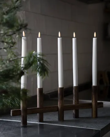 Ernst ljusstake 5 ljus - Mörkt trä - ERNST