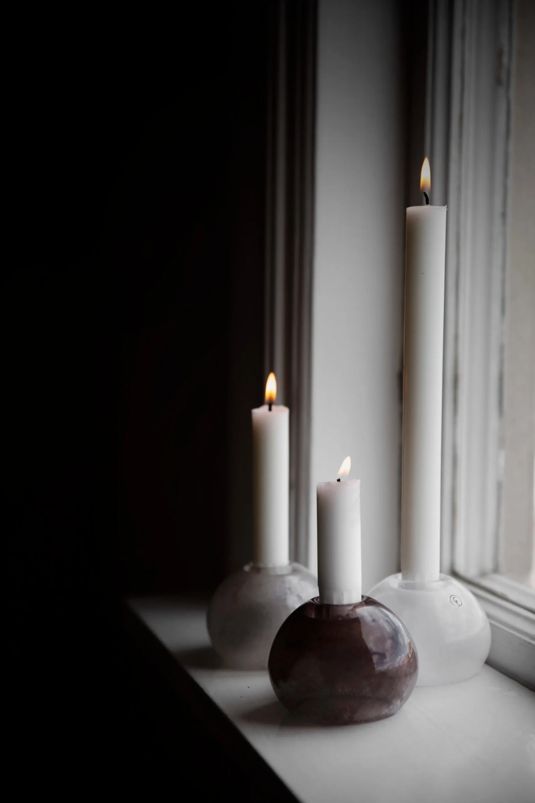 Ernst ljusstake glas Ø9 cm, Brun ERNST