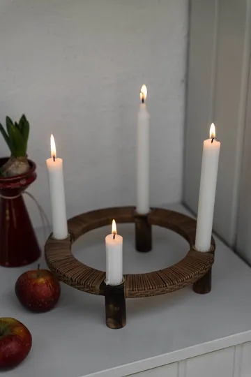 Ernst ljusstake rund 4 ljus - Mörkt trä - ERNST