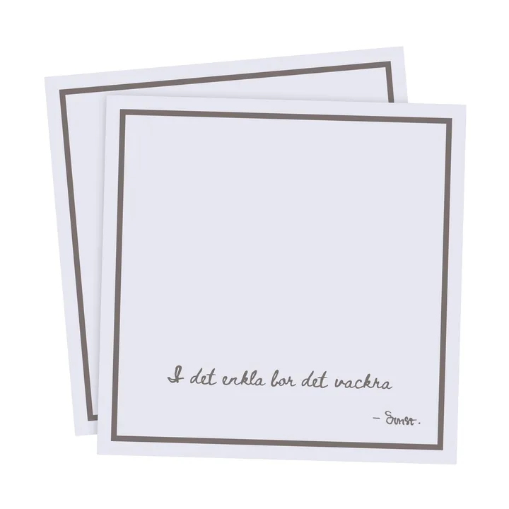 Ernst servett med citat I det enkla 20-pack - Ljusgrå - ERNST