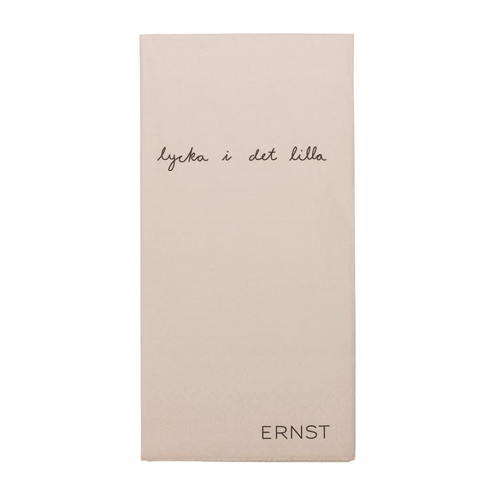 Ernst servett med citat Lycka i det lilla 20-pack, Natur-svart ERNST