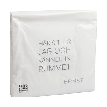 ERNST Ernst servett med citat Tid-Rum 20-pack Vit